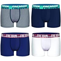 Freegun - Lote de 4 calzoncillos para hombre- algodón liso